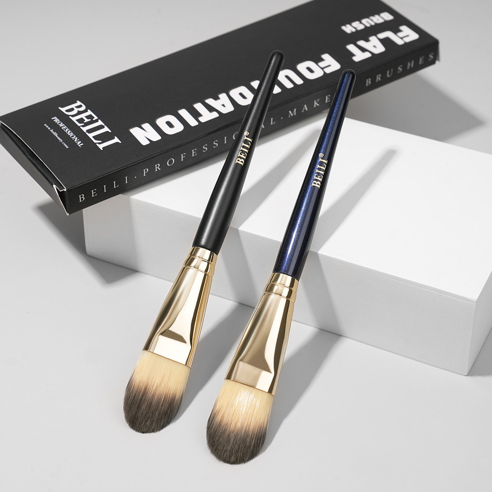 Premium Foundation Brush Set, Concealer Makeup Flat Brushes for Liquid Cream, Powder Buffing Face Application