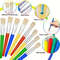 8 Pcs Big Washable Paint Brushes for Kids, Chubby Toddler Brushes, Easy to Clean, Grip Round and Flat Preschool