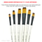6pcs Art Paint Brush Set, White Handle Flat Brush, Easy Control, Perfect for Watercolor, Oil and Acrylic Painting