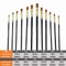 12Pcs Acrylic Paint Brushes Set, Flat Paint Brushes, Nylon Professional Brushes for Watercolor and Acrylic Painting