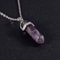 1PCS Natural Quartz Obsidian Crystal Hexagonal Chakra Healing Pendulum Stainless Steel Pendant Neck 9