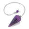 Natural Amethyst Crystal Pendulum for Divination Reiki Healing, Faceted Point Gem Stone for Dowsing, Pendulums