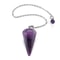 Natural Amethyst Crystal Pendulum for Divination Reiki Healing, Faceted Point Gem Stone for Dowsing, Pendulums