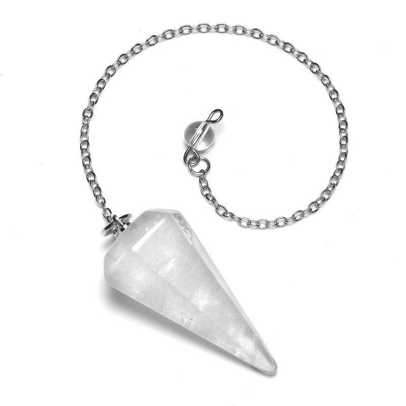 Natural Amethyst Crystal Pendulum for Divination Reiki Healing, Faceted Point Gem Stone for Dowsing, Pendulums