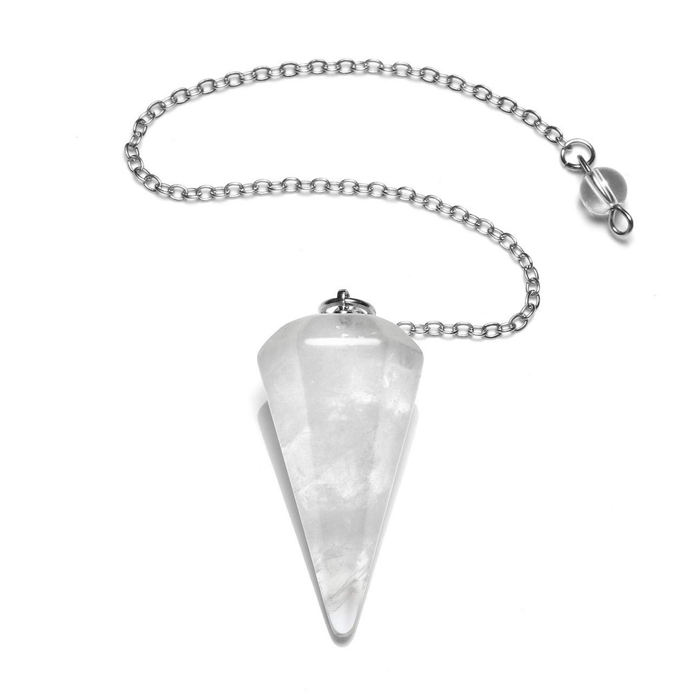 Natural Amethyst Crystal Pendulum for Divination Reiki Healing, Faceted Point Gem Stone for Dowsing, Pendulums