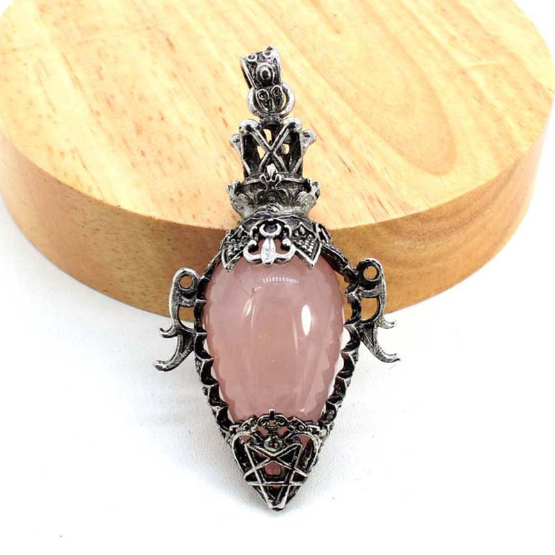 Water Drop Crystal Pendulum for Dowsing, Natural Amethyst, Rose Quartz, Onyx Antique Pendulums for Spiritual Divination