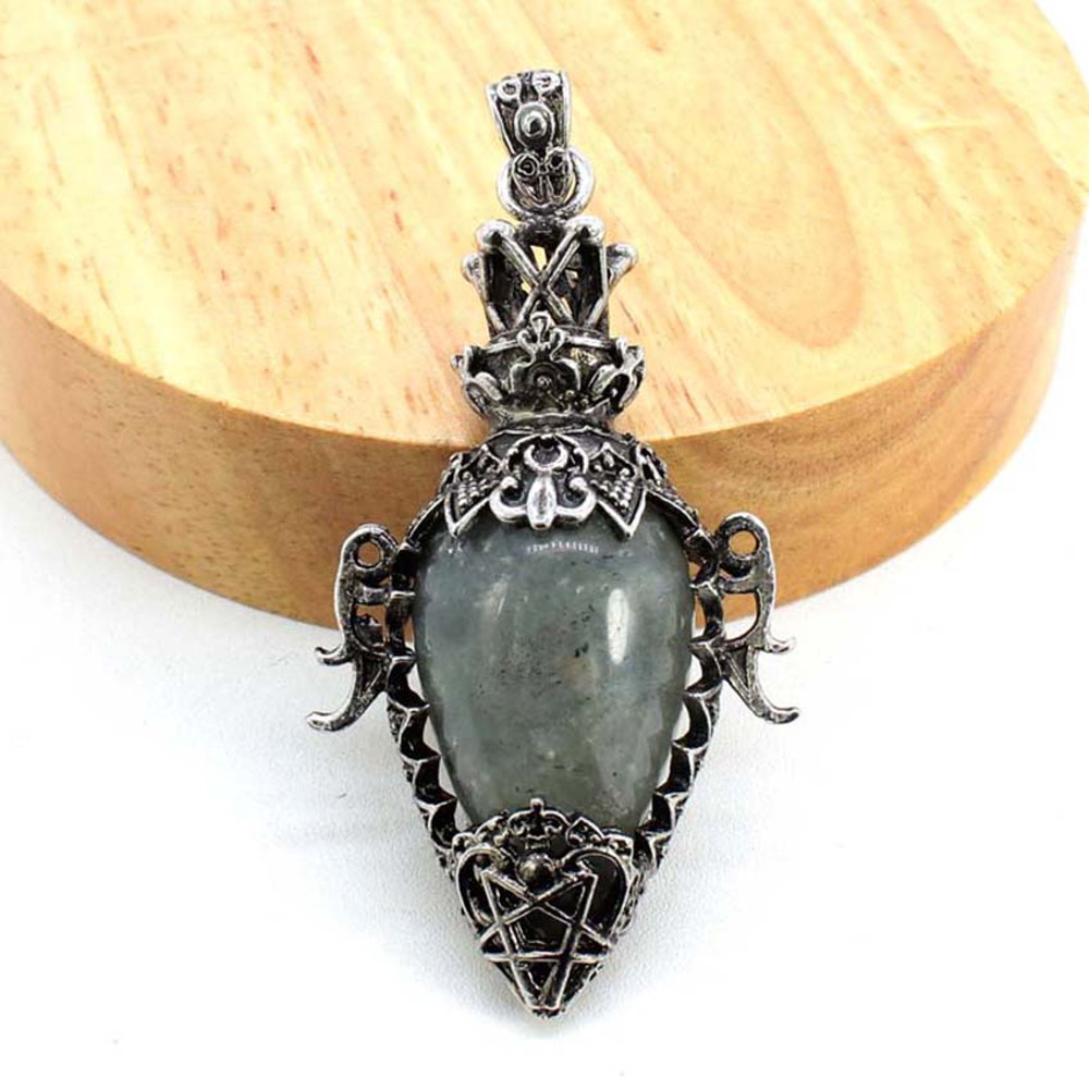 Water Drop Crystal Pendulum for Dowsing, Natural Amethyst, Rose Quartz, Onyx Antique Pendulums for Spiritual Divination