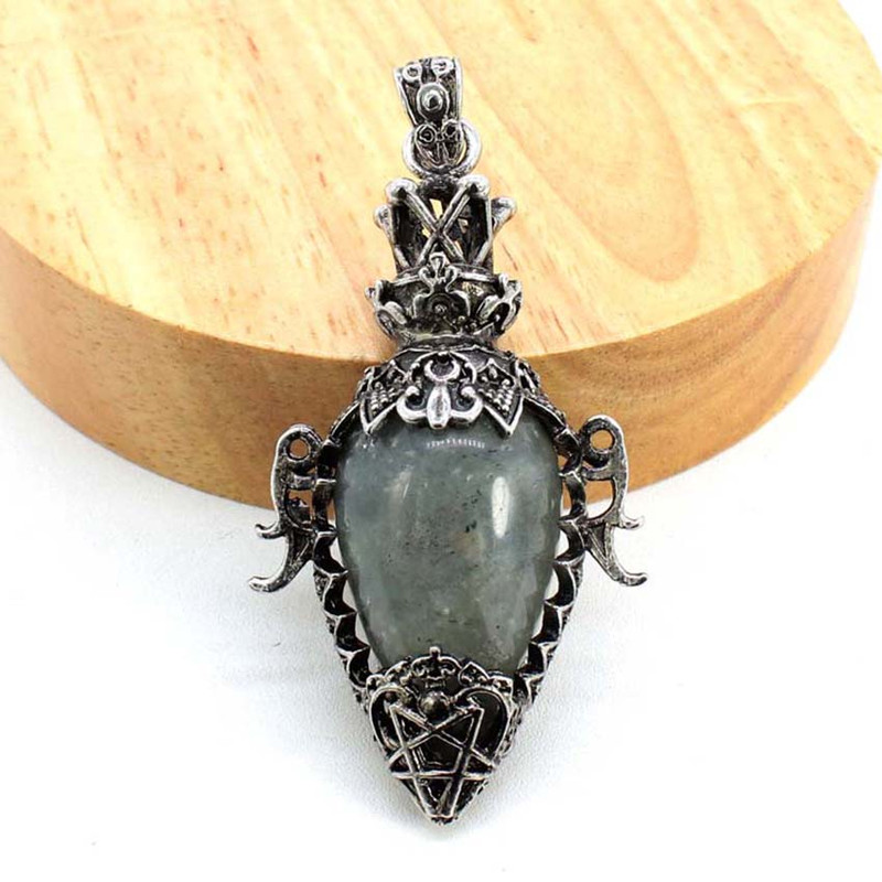 Water Drop Crystal Pendulum for Dowsing, Natural Amethyst, Rose Quartz, Onyx Antique Pendulums for Spiritual Divination