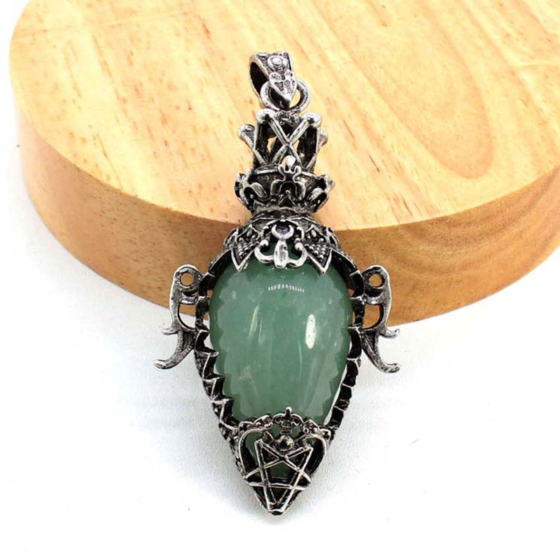 Water Drop Crystal Pendulum for Dowsing, Natural Amethyst, Rose Quartz, Onyx Antique Pendulums for Spiritual Divination