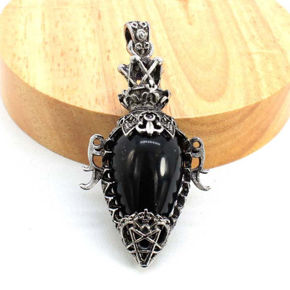 Water Drop Crystal Pendulum for Dowsing, Natural Amethyst, Rose Quartz, Onyx Antique Pendulums for Spiritual Divination