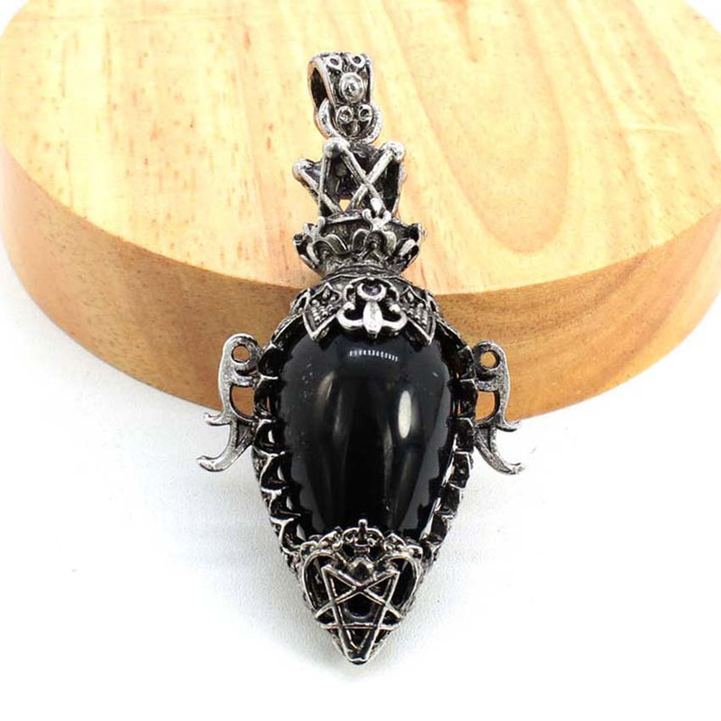 Water Drop Crystal Pendulum for Dowsing, Natural Amethyst, Rose Quartz, Onyx Antique Pendulums for Spiritual Divination