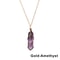 1Pc Fashion Hexagonal Cylindrical Crystal Necklace, Wire Wrap Amethyst Pendant, Natural Stone Valentine Day Gift