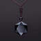 Obsidian Pendant & Pendulum, Hexagram Energy Stone Necklace for Men, Women, Protective Sweater Chain Accessory