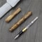 Handmade Natural Bamboo Wood Fountain Pen 0.5mm Fine Tip Beautiful Golden Stripes Perfect Business Office Gift