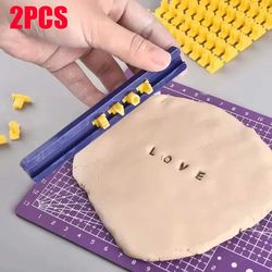 ceramic art alphabet & number mold set, polymer clay tool presser embosser for diy embossing, sealing wax, and pottery