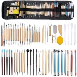 ultimate polymer clay tools kit, sculpture, carving & dot painting set with silicone drill pen