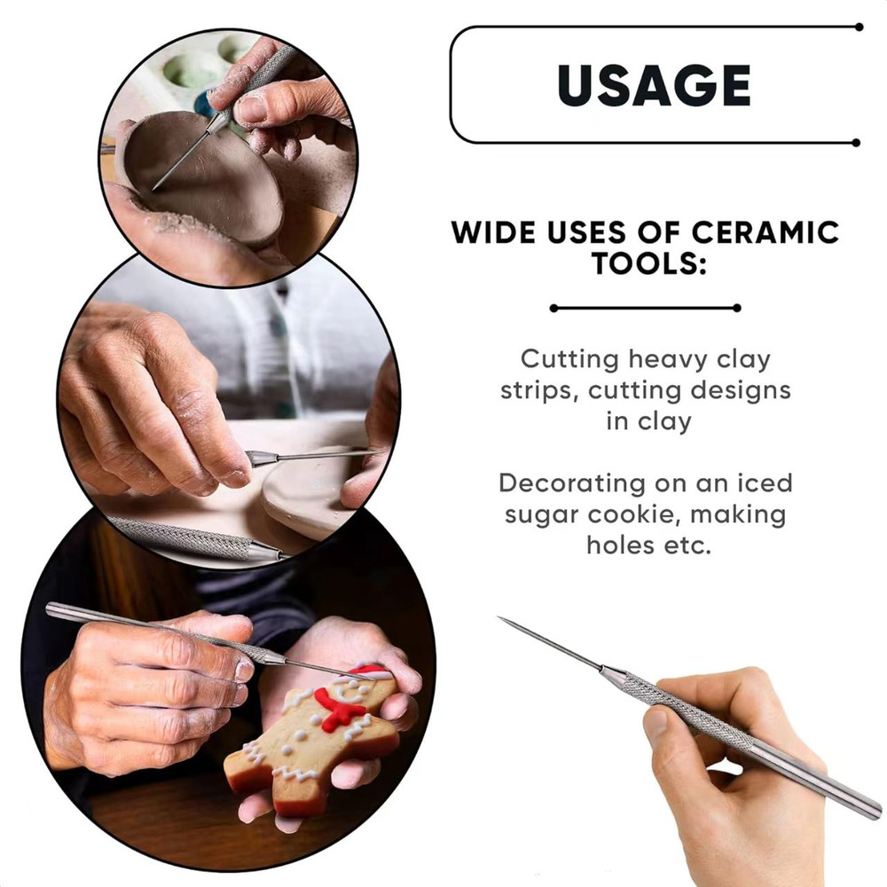 1/2/6pcs 7 Pins Needles Texture Ceramics Tools Set, Polymer Clay Sculpting, DIY Pottery Brush for Detailed Molding