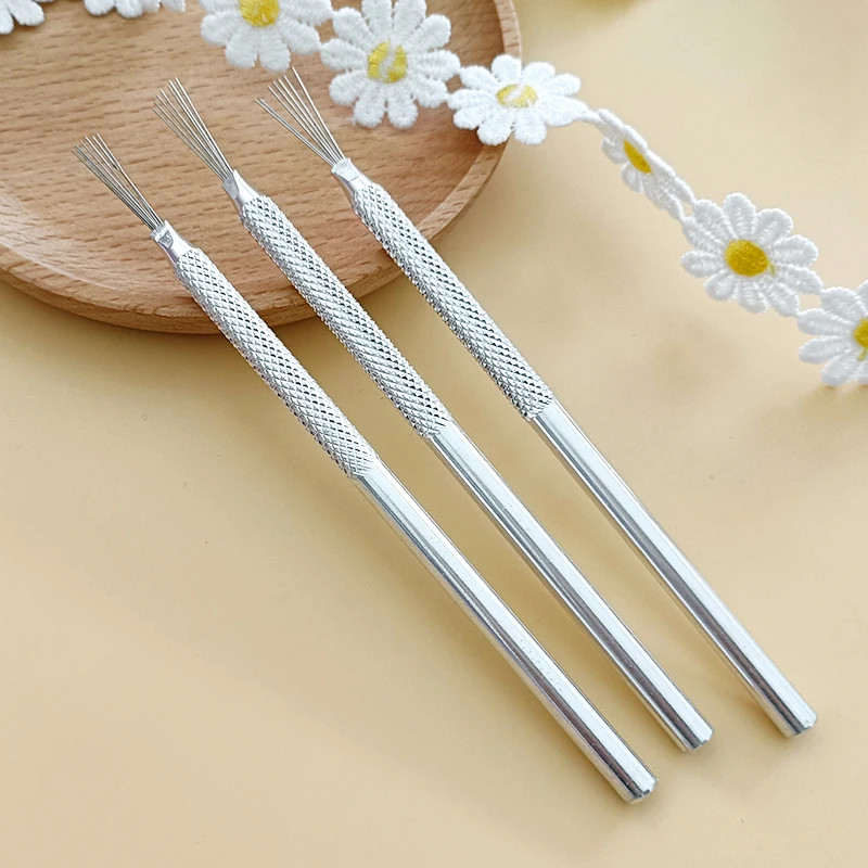 7 Pin Feather Wire Texture Tool for Polymer Clay Sculpting, Ceramics, Pottery & Cake Decorating, Alloy Modeling Brush