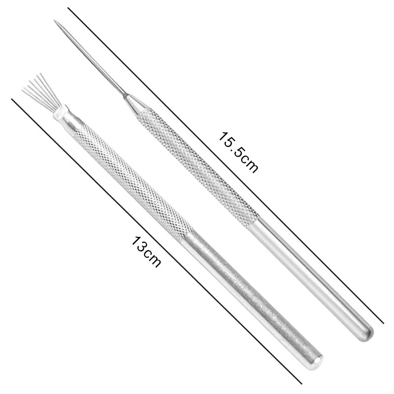 7 Pin Feather Wire Texture Tool for Polymer Clay Sculpting, Ceramics, Pottery & Cake Decorating, Alloy Modeling Brush