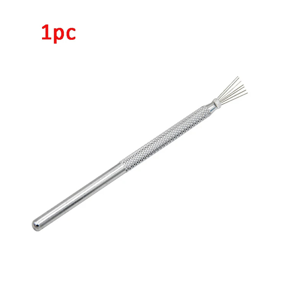 7 Pin Feather Wire Texture Tool for Polymer Clay Sculpting, Ceramics, Pottery & Cake Decorating, Alloy Modeling Brush