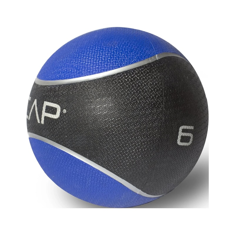6 pound rubber exercise ball with a unique textured grip surface for better control, stability & fitness, latex free