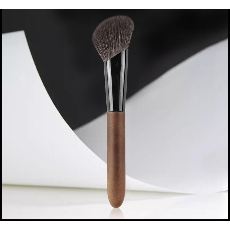 Professional Goat Hair Contour Brush, Angled Face Sculpting Makeup Tool, Hypoallergenic Blending Brush