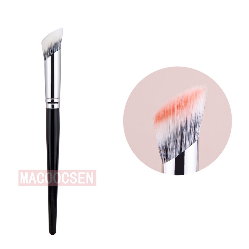 Angled Blush Brush Duo Fiber Goat Hair Stippling Diffusion Powder Liquid Blusher Makeup Brush Beaut 5