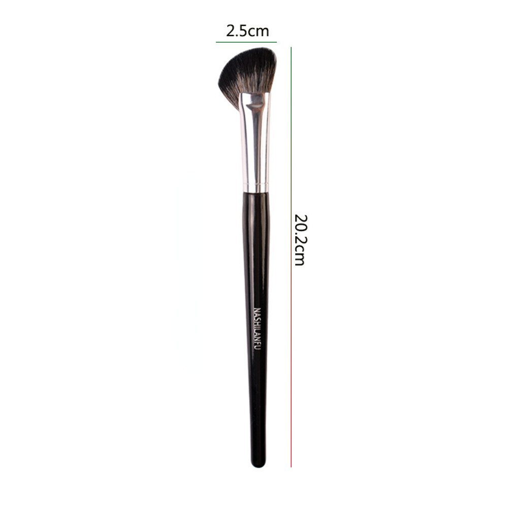 Professional Makeup Brushes, Black Sculpting Brush, Large Face Contour Bronzer Oblique Powder Blush Cosmetic Tool