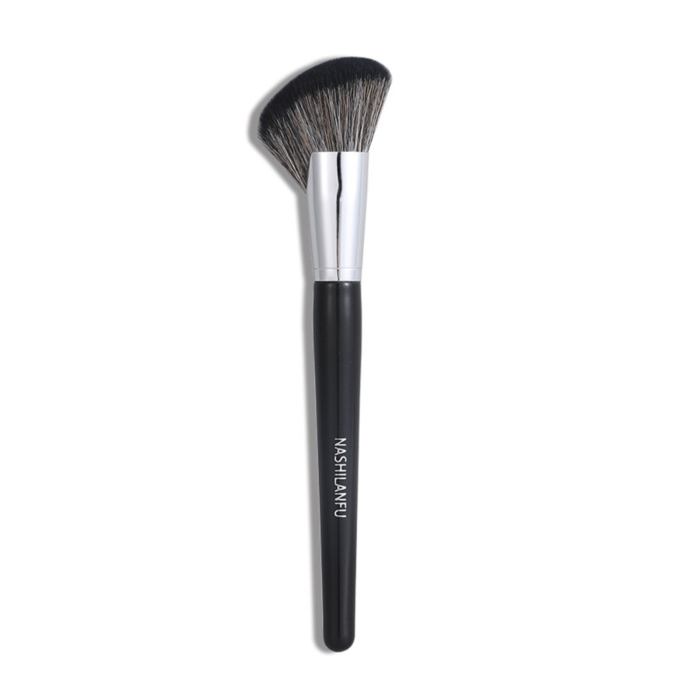 Professional Makeup Brushes, Black Sculpting Brush, Large Face Contour Bronzer Oblique Powder Blush Cosmetic Tool