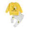 Adorable Bee Embroidery 2-Piece Outfit Set, Autumn Clothes for Toddler Baby Boys
