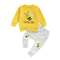Adorable Bee Embroidery 2-Piece Outfit Set, Autumn Clothes for Toddler Baby Boys