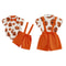 Enchanting Toddler Girl Halloween Costume Witch Set, Print Ruffle Sleeve Top & Tutu Skirt 2 Pcs Set with Matching Hat