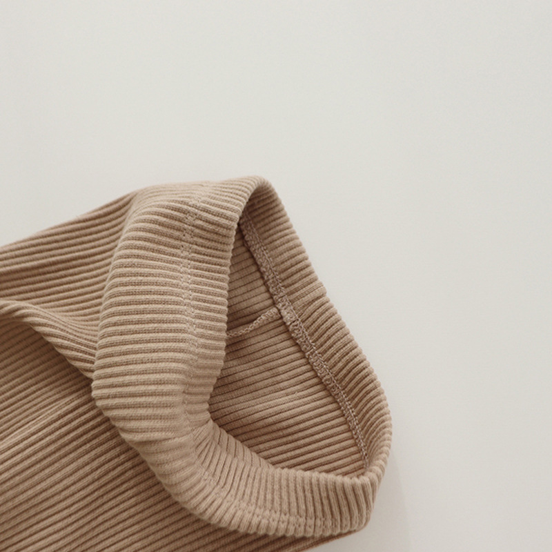 Newborn Baby Girl Leggings, Ribbed Cotton Infant Pants with Lace Foot, Mouth Detail, Soft Skinny Baby Clothing