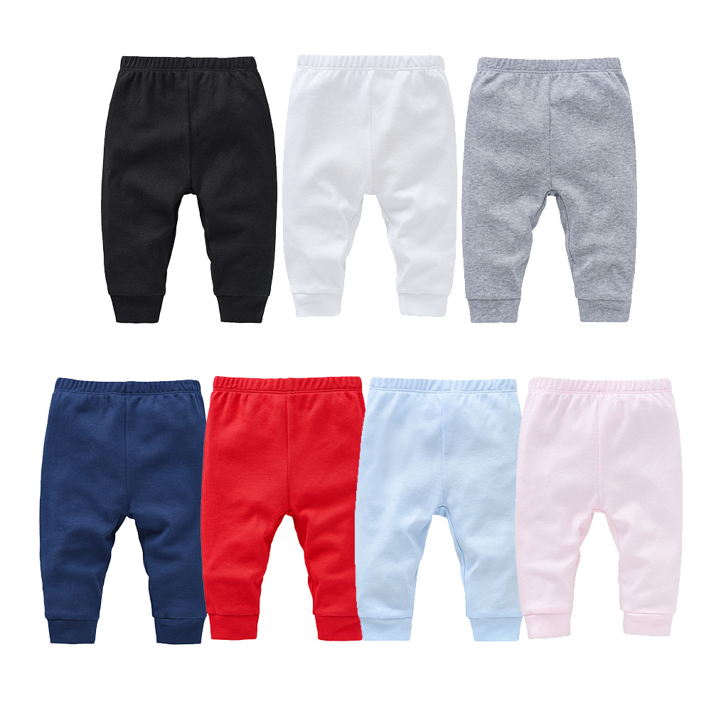 Cotton Baby Pants Blank Color Muslin Trousers For Newborns  Kids Soft Plain Clothing 0