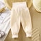 Toddler High Waist Fleece Thermal Pants Baby Solid Color Pajama Pants For Autumn Winter Clothing 4