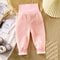 Toddler High Waist Fleece Thermal Pants Baby Solid Color Pajama Pants For Autumn Winter Clothing 6