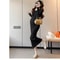 Autumn Winter Maternity Basic Dress, Slim Stretch Sweater Dress for Pregnant Women, Long Sleeve O-Neck Inner Dress