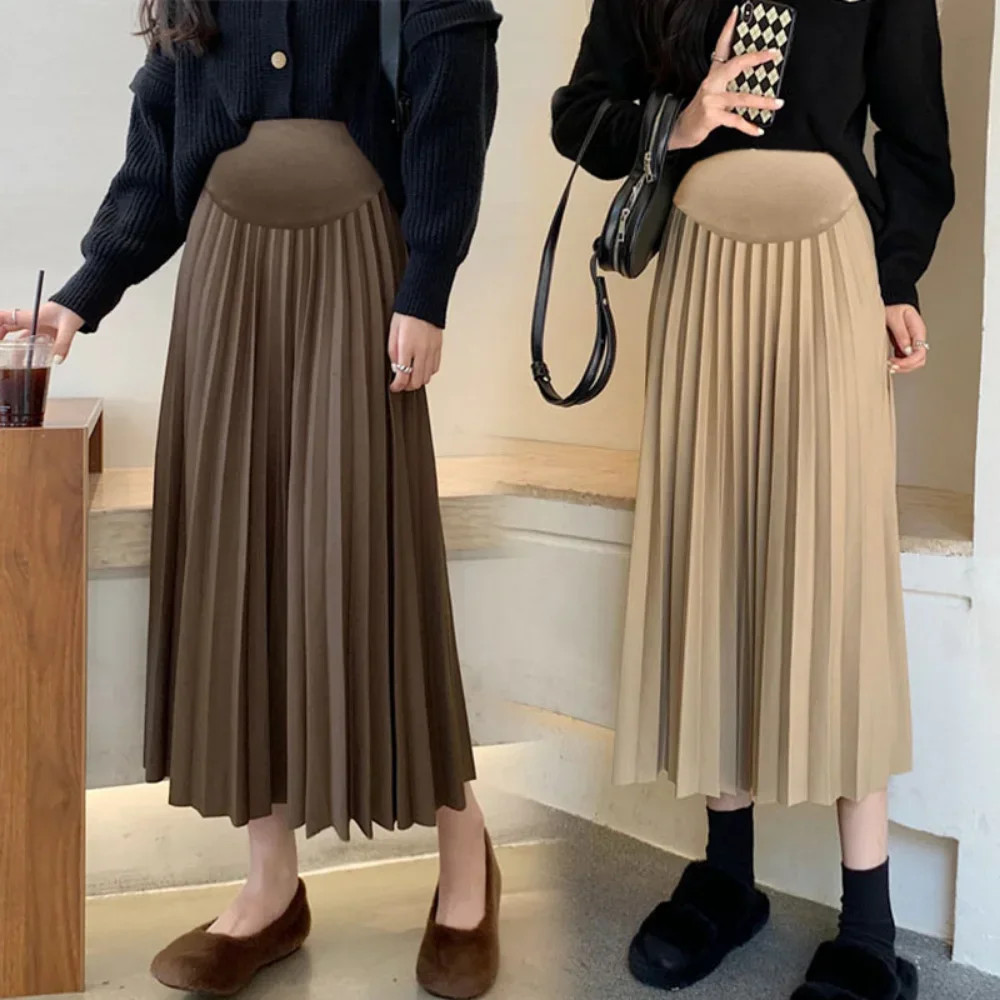 2025 Maternity Skirts With Elastic Waist Belly Casual Clothes For Pregnant Women 0