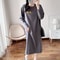 Casual Print Women's Long Sleeve Maternity Dress, Nursing & Breastfeeding Tops, Loose Pregnancy Shirt Dress