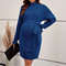 Maternity Photoshoot Dress, Pregnancy Knitted Sweater Dress with High Neck, Long Sleeves for Autumn Winter Warm Clothing