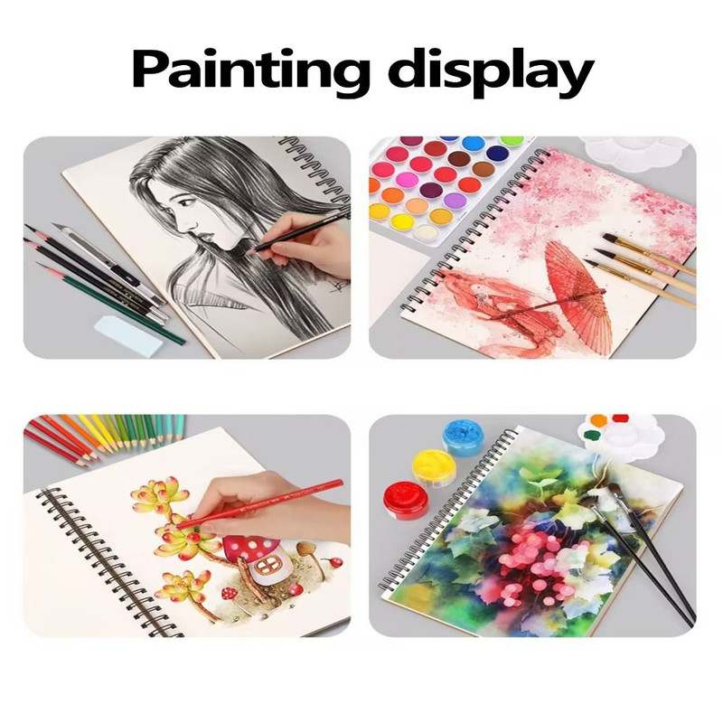 30 Sheets Spiral Bound Sketchbook A4, A5, A6, 8K, Eco-Friendly, Thick Drawing Paper for Artists Oil Painting, Sketch Pad