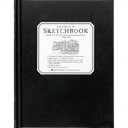 premium sketchbook for artists, large journal with thick paper, ideal for drawing, painting, and mixed media