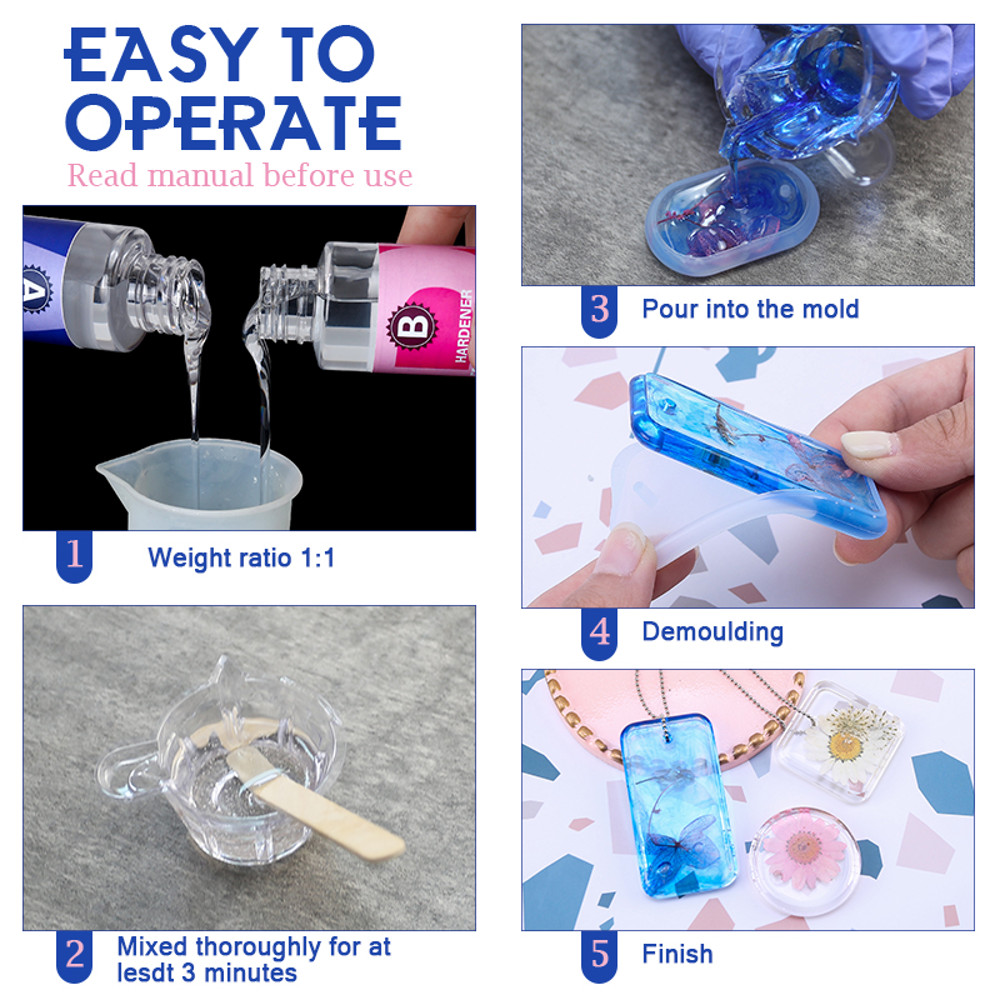 Crystal Clear Epoxy Resin Kit High Gloss Resin Supplies Bubble Free Casting Resin Coating Resin For 4