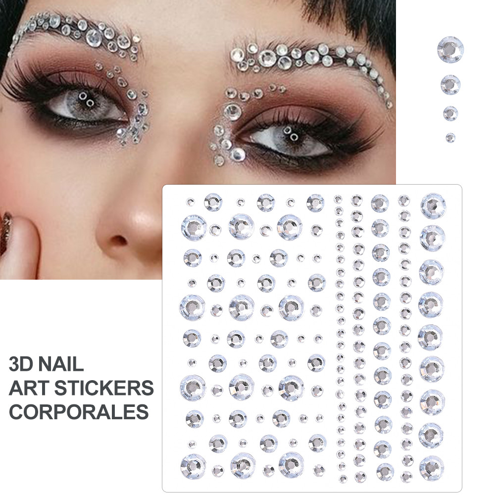 Face Pearls Stick On, Self Adhesive Pearl Stickers, Hair Rhinestones, Eyes Makeup Stickers