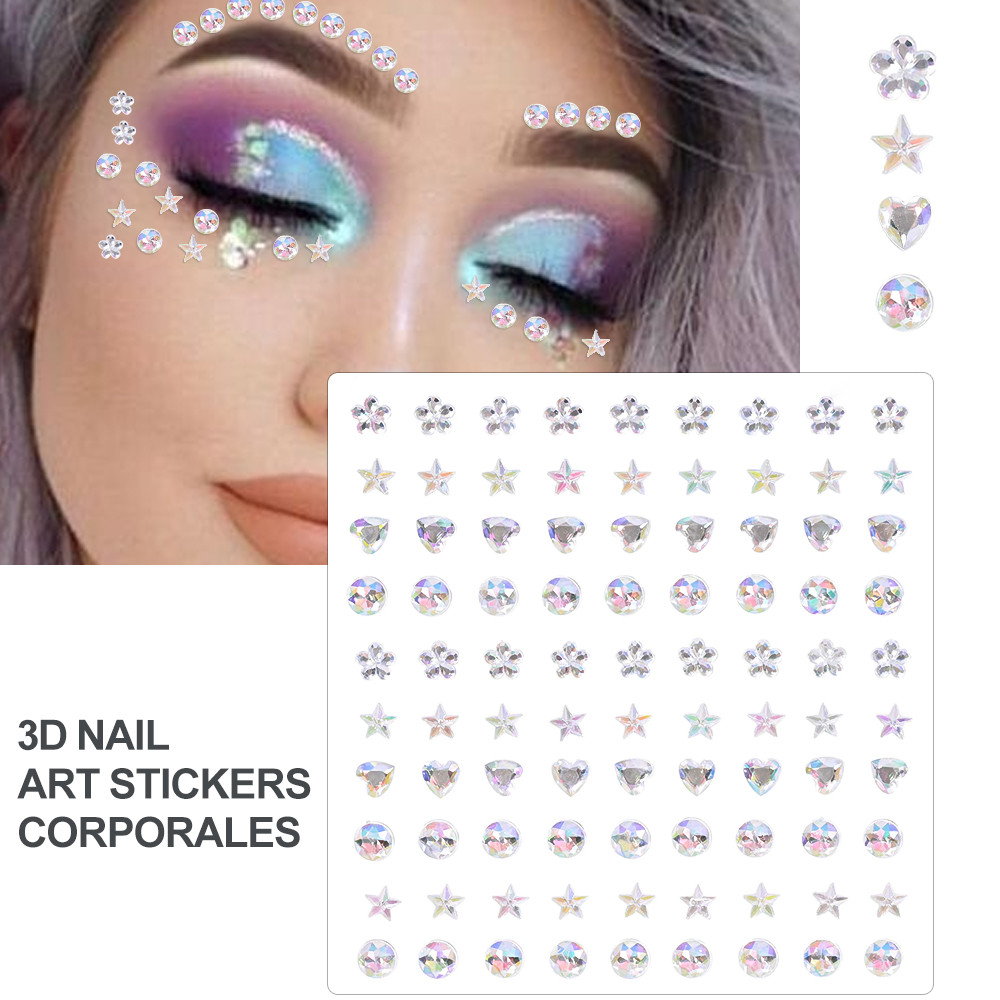 Face Pearls Stick On, Self Adhesive Pearl Stickers, Hair Rhinestones, Eyes Makeup Stickers