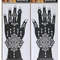 2Pcs Mehndi Hand Henna Tattoo Stencils, Reusable Painting Template, Art Sleeve, Temporary Tattoo, Wedding Bride Beauty