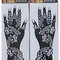 2Pcs Mehndi Hand Henna Tattoo Stencils, Reusable Painting Template, Art Sleeve, Temporary Tattoo, Wedding Bride Beauty