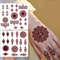 Brown Henna Tattoo Stickers Flower Hand And Foot Temporary Tattoos Fake Tattoo For Women Wedding An 0