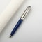 Luxury Big Size Metal Rollerball Pen, Blue Ink Silver Clip, Business Gift Pen