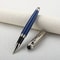 Luxury Big Size Metal Rollerball Pen, Blue Ink Silver Clip, Business Gift Pen